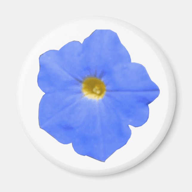Imán Magnate de Petunia verde azul y amarillo (Frente)