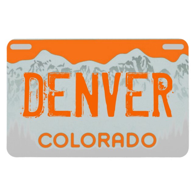 Imán Magnate de placa de naranja de Denver Colorado (Horizontal)