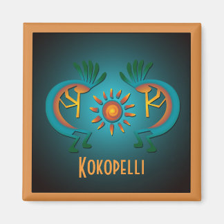 Imán Magnate de plantilla de Kokopelli Sun