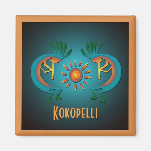 Imán Magnate de plantilla de Kokopelli Sun (Frente)