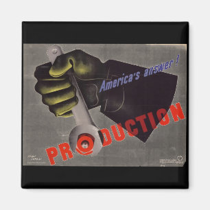 Imán Magnate de póster de época de la Segunda Guerra Mu