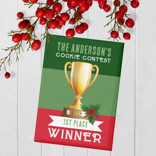 Imán Magnate de premio ganador de concurso de feriado c (Christmas Holiday Competition Prize Magnet for the Winner. Great for Cookie & Sweater Contests!)