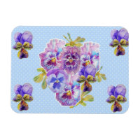 Magnate de punto azul floral Shabby Chic Pink Pans