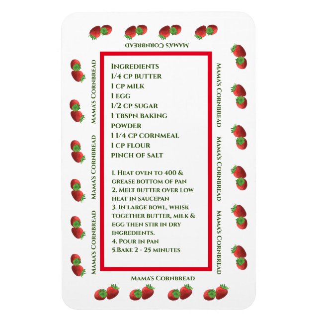 Imán Magnate de receta de fresa cutánea (Vertical)
