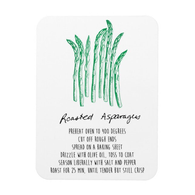 Imán Magnate de recetas de espárragos asados (Vertical)
