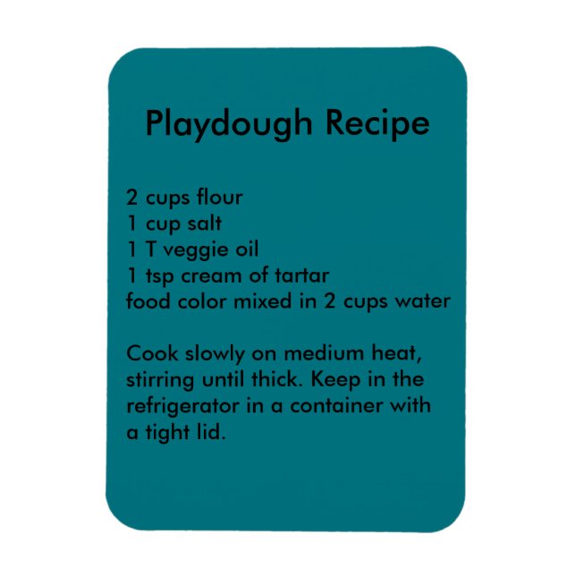 Imán Magnate de recetas de Playdough (Vertical)