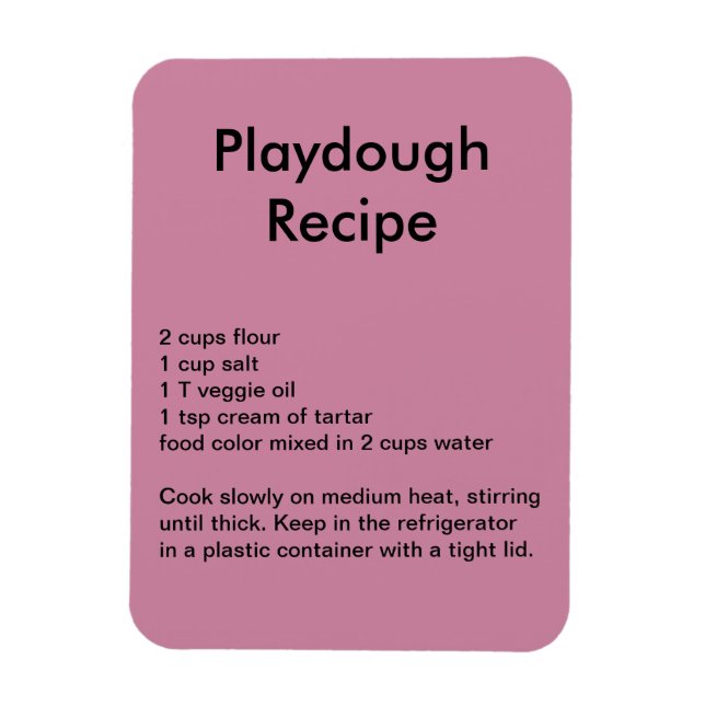 Imán Magnate de recetas de Playdough (Vertical)