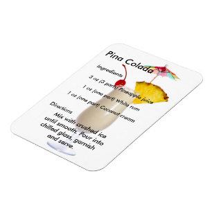 Imán Magnate de Recetas para Bebidas de Pina Colada
