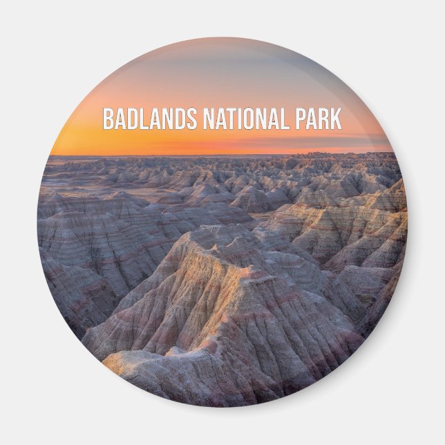 Imán Magnate de recuerdo del Parque Nacional Badlands (Frente)