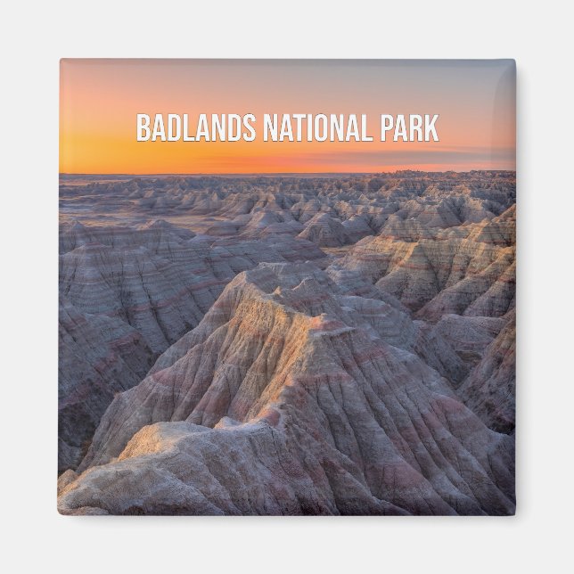 Imán Magnate de recuerdo del Parque Nacional Badlands (Frente)