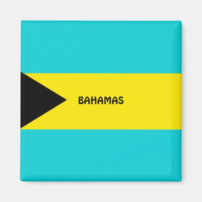 Imán Magnate de refrigerador de bandera de las Bahamas (Frente)