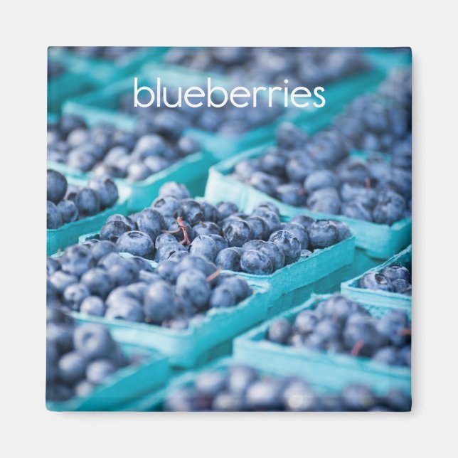 Imán Magnate de refrigerador de Blueberries (Frente)