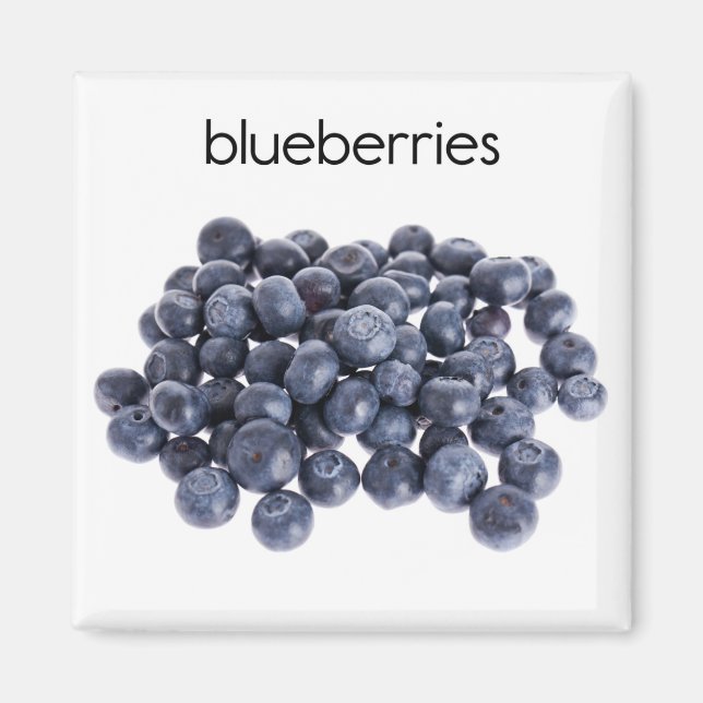 Imán Magnate de refrigerador de Blueberries (Frente)