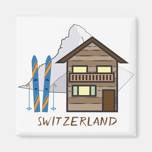Imán Magnate de refrigerador estereotipado de Suiza (Frente)