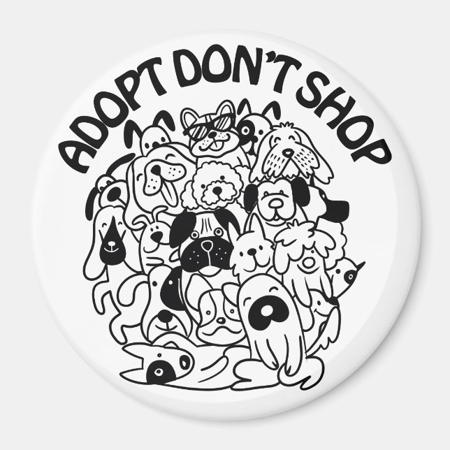 Imán Magnate de rescate para adopción de perros (Frente)