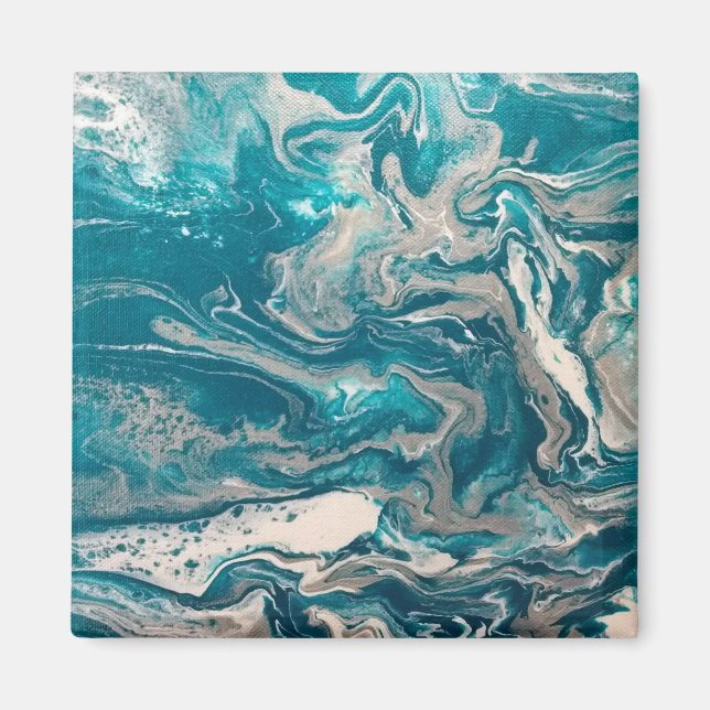 Imán Magnate de resumen turquesa (Frente)