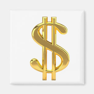 Imán Magnate de Rótulo del dólar dorado