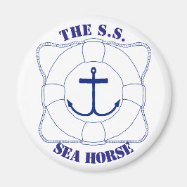 Imán Magnate de salvavidas y anclas (impresión oscura)