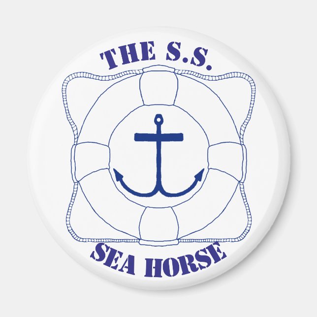 Imán Magnate de salvavidas y anclas (impresión oscura) (Frente)