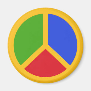 Imán Magnate de signo de paz colorido