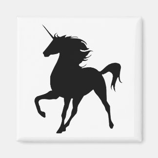 Imán Magnate de silueta de Unicornio negro