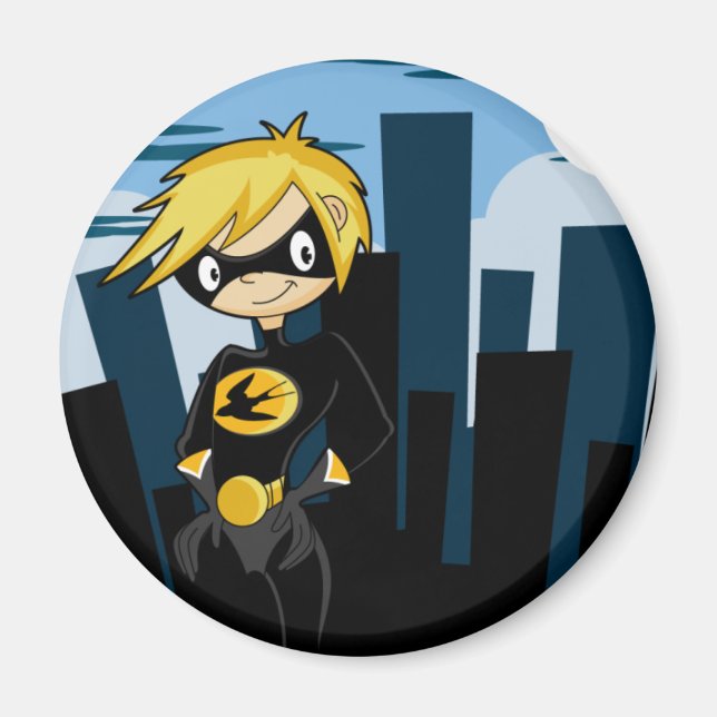 Imán Magnate de superhéroe de juego negro (Frente)