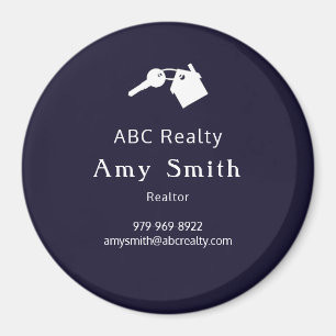 Imán Magnate de tarjetas de visita circular azul