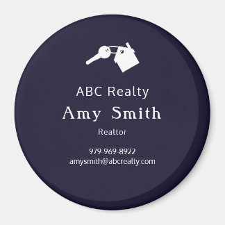 Imán Magnate de tarjetas de visita circular azul