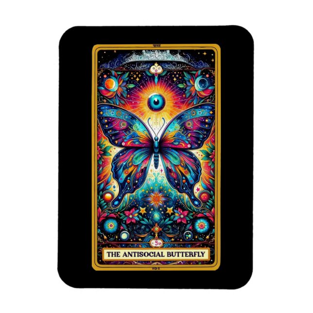 Imán Magnate de tarjetas Tarot para mariposa antisocial (Vertical)