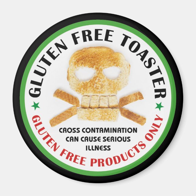 Imán Magnate de tostadora libre de gluten (Frente)