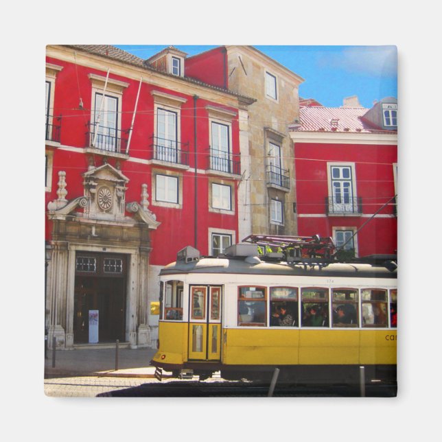 Imán Magnate de tranvía amarillo de Lisboa (Frente)