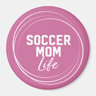 Imán Magnate de vida de mamá de fútbol - rosa