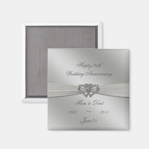 Imán Magnate del 25º aniversario del Boda Plata Clásica