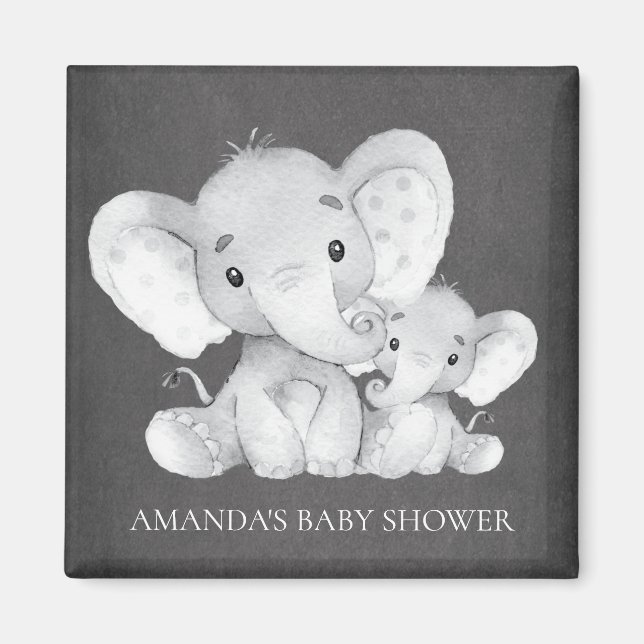 Imán Magnate del Baby Shower Favnet para Elefante de Ch (Frente)