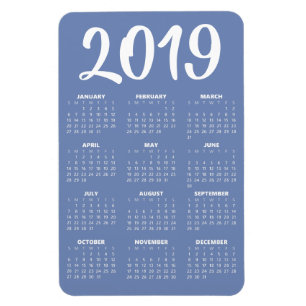 Imán Magnate del calendario 2019 - Gris azul