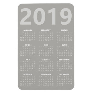 Imán Magnate del calendario 2019 - Gris claro
