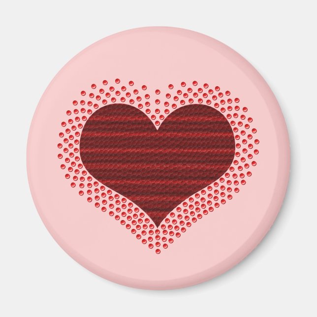 Imán Magnate del corazón metálico, rojo (Frente)