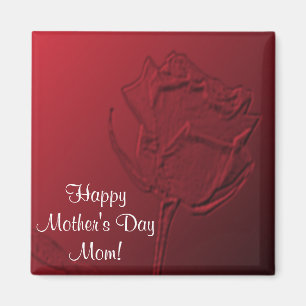 Imán Magnate del Día de la Madre - Rosa Roja