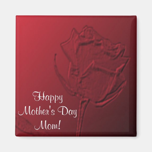Imán Magnate del Día de la Madre - Rosa Roja (Frente)