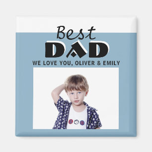 Imán Magnate del Día del Padre con la mejor foto azul t