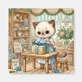 Imán Magnate del Día del Padre del Gato para los felino