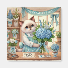 Imán Magnate del Día del Padre del Gato para los felino