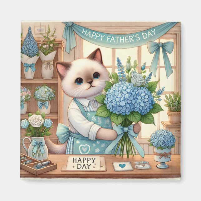 Imán Magnate del Día del Padre del Gato para los felino (Frente)