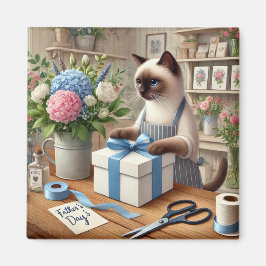 Imán Magnate del Día del Padre del Gato para los felino