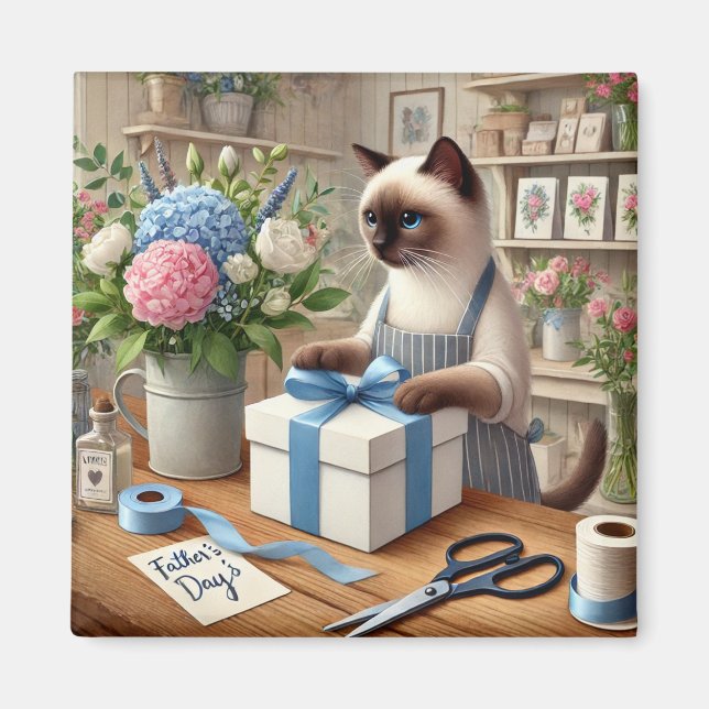 Imán Magnate del Día del Padre del Gato para los felino (Frente)