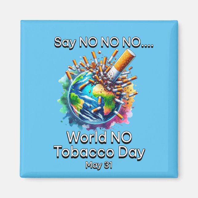 Imán Magnate del Día Mundial No al Tabaco (Frente)