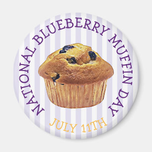 Imán Magnate del Día Nacional del Muffin de Blueberry