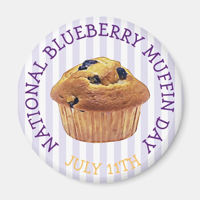 Imán Magnate del Día Nacional del Muffin de Blueberry (Frente)