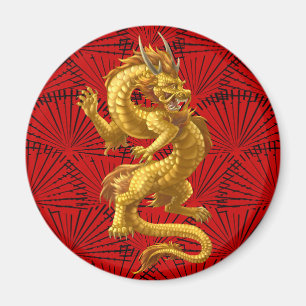 Imán Magnate del Dragón Oro Afortunado Chino
