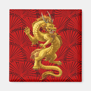 Imán Magnate del Dragón Oro Afortunado Chino